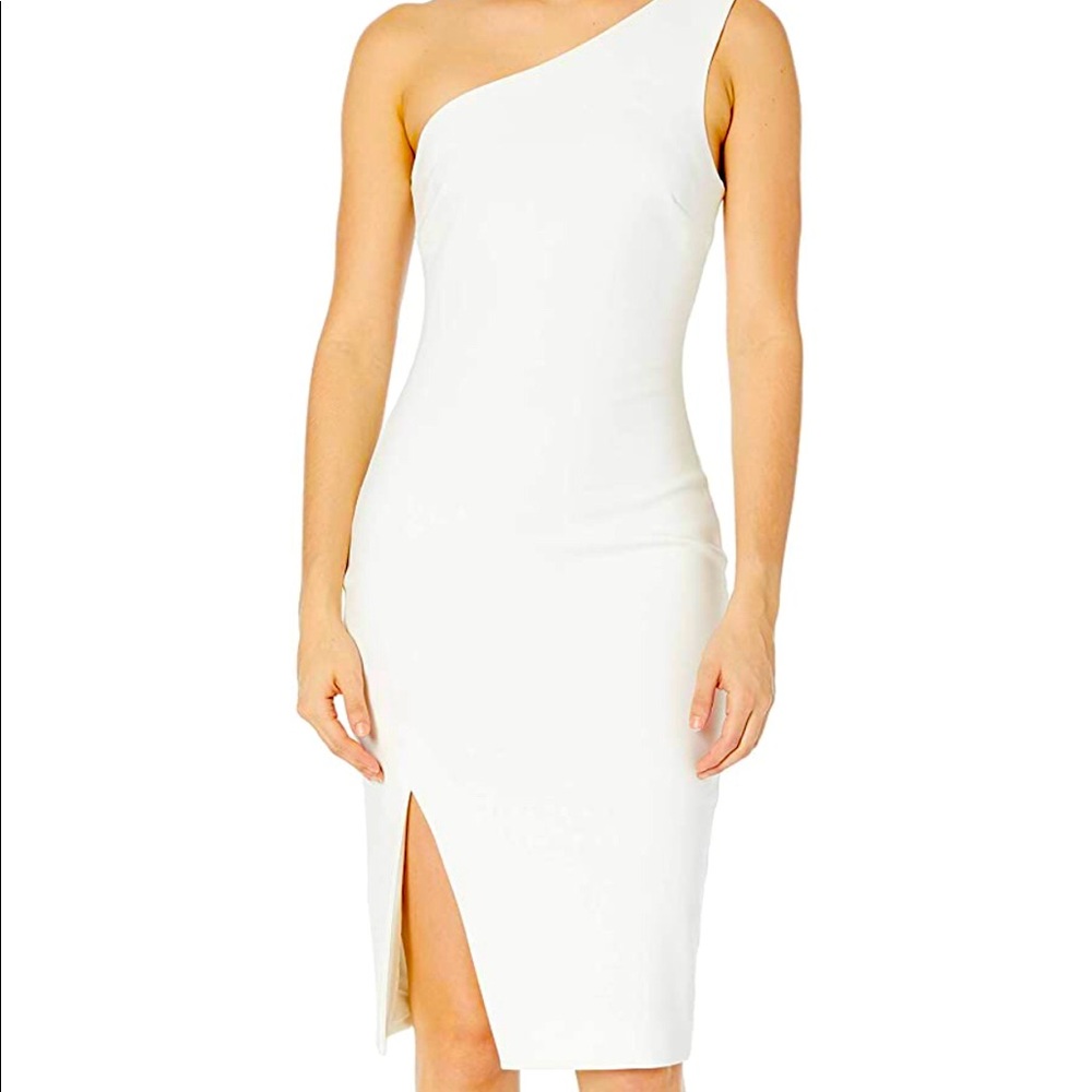 Likely Helena One-Shoulder Dress- white